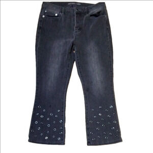 Michael Kors Vintage Black Flared Women Jeans with Eyelet Detailing - Size 6